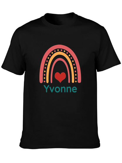 Yvonne Rainbow Heart Graphic Tee - Black