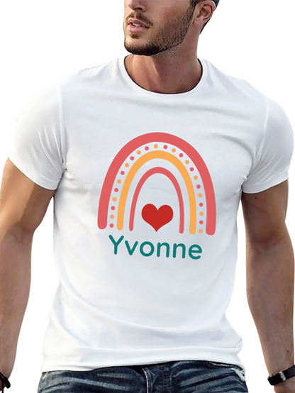 Yvonne Rainbow Heart Graphic Tee - Black