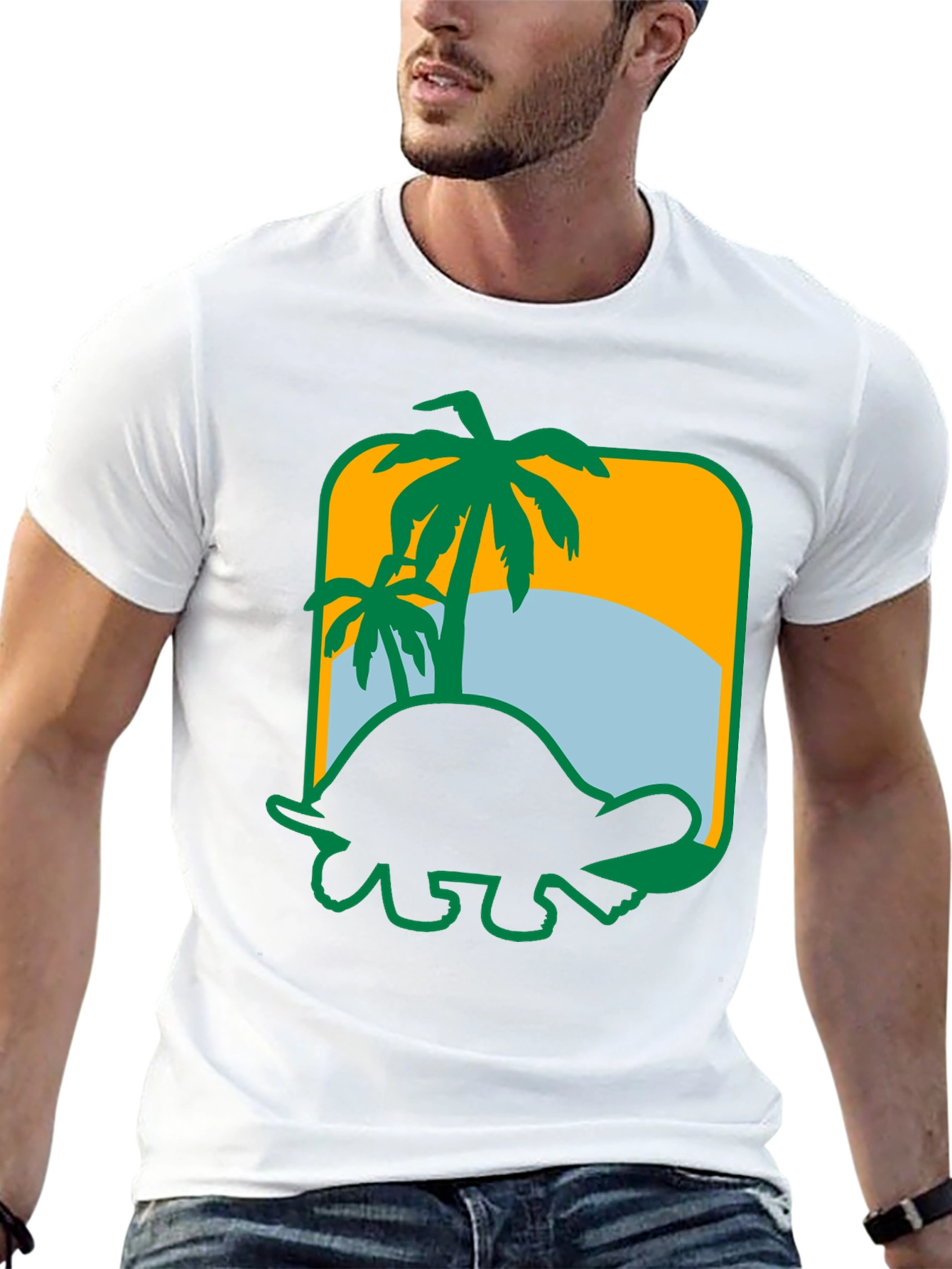 Tropical Turtle Graphic Tee - Beach Vibes