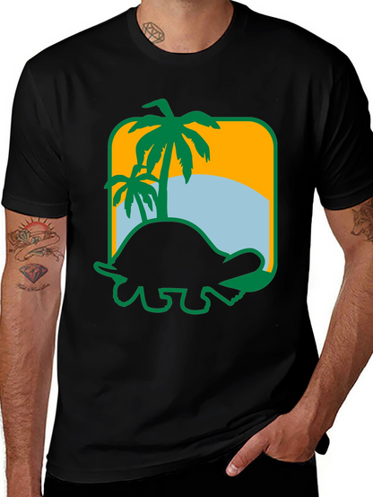 Tropical Turtle Graphic Tee - Beach Vibes
