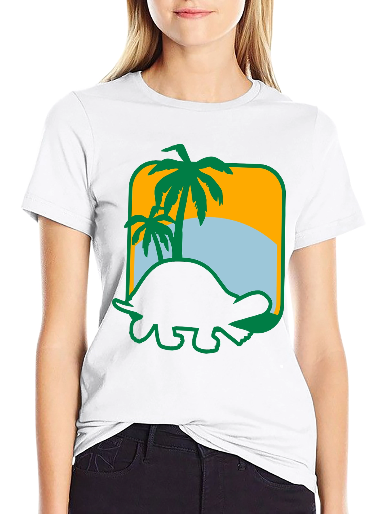 Tropical Turtle Graphic Tee - Beach Vibes