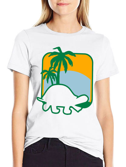 Tropical Turtle Graphic Tee - Beach Vibes