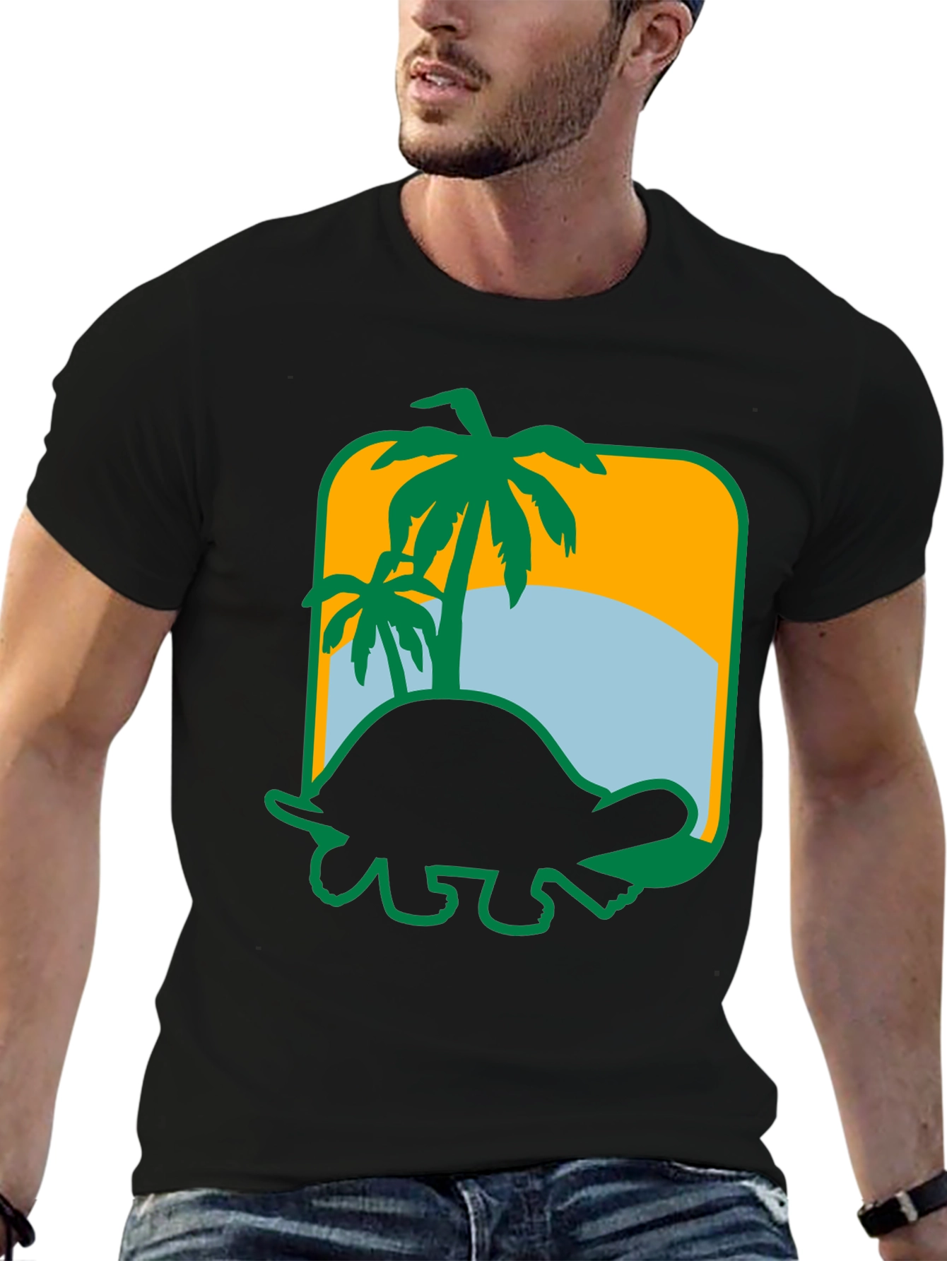 Tropical Turtle Graphic Tee - Beach Vibes