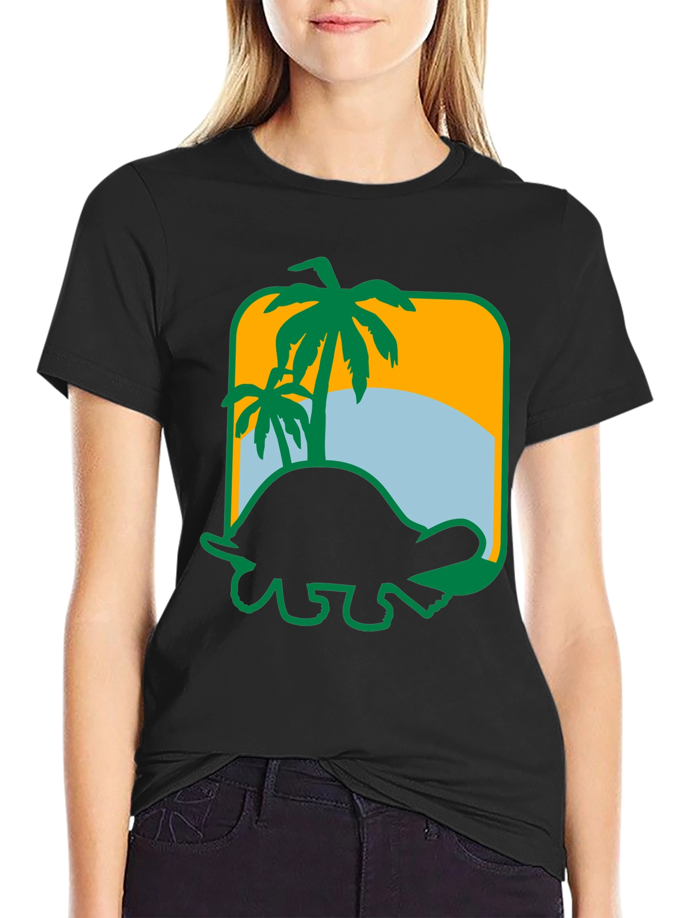 Tropical Turtle Graphic Tee - Beach Vibes
