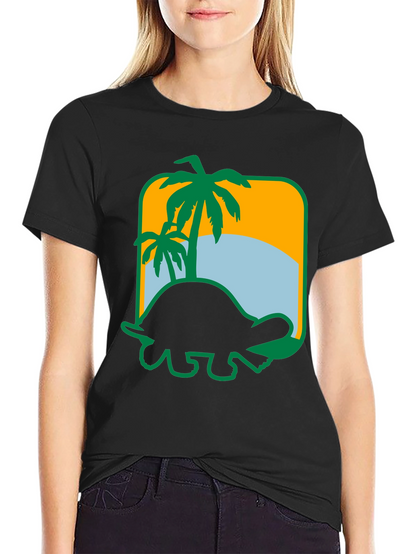 Tropical Turtle Graphic Tee - Beach Vibes