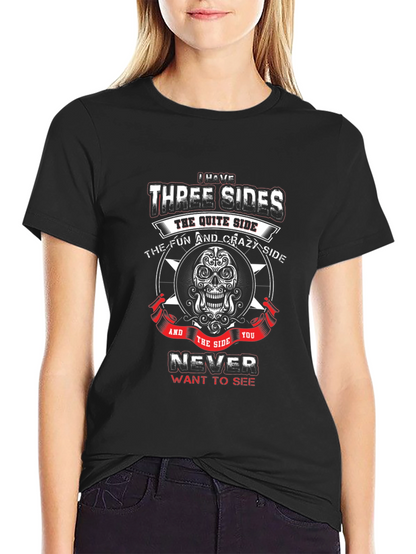 Three Sides Graphic Tee - Skull Design