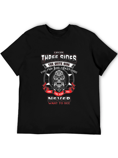 Three Sides Graphic Tee - Skull Design