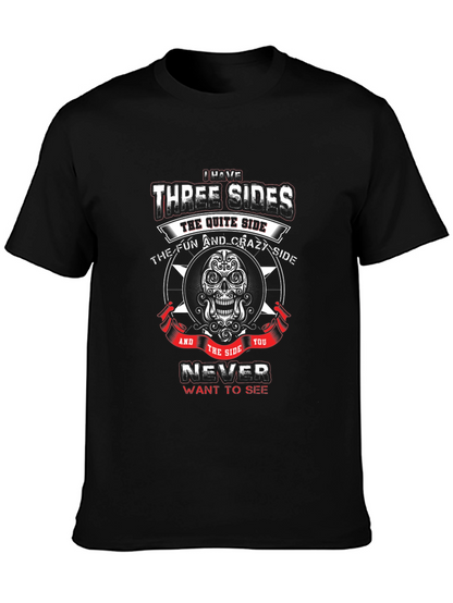 Three Sides Graphic Tee - Skull Design