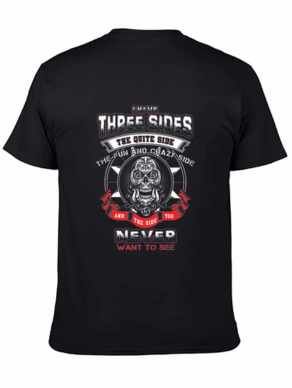 Three Sides Graphic Tee - Skull Design