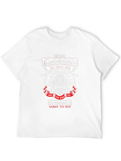 Three Sides Graphic Tee - Skull Design