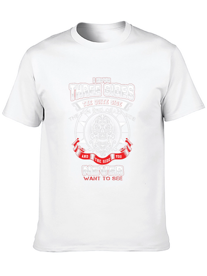 Three Sides Graphic Tee - Skull Design