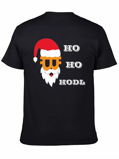 Bitcoin Santa Ho Ho HODL Black T-Shirt