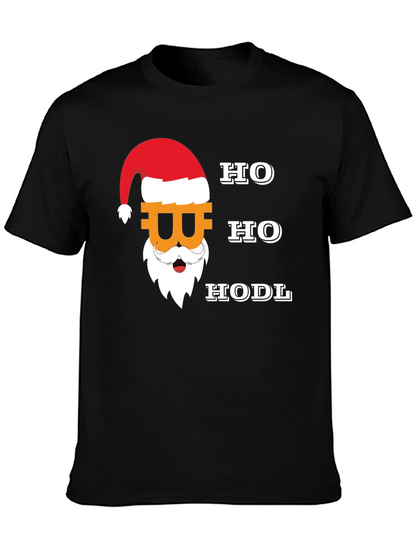 Bitcoin Santa Ho Ho HODL Black T-Shirt