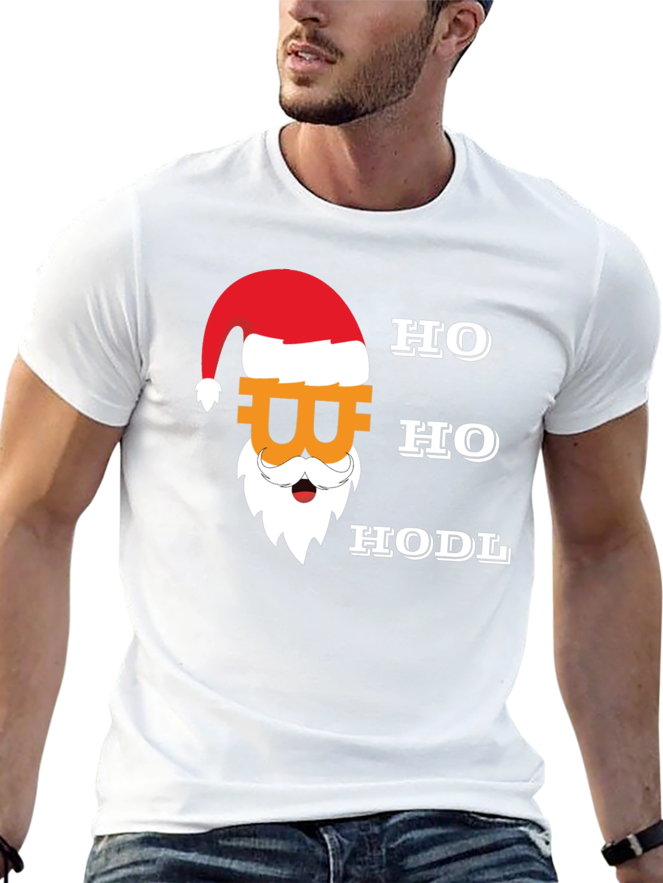 Bitcoin Santa Ho Ho HODL Black T-Shirt