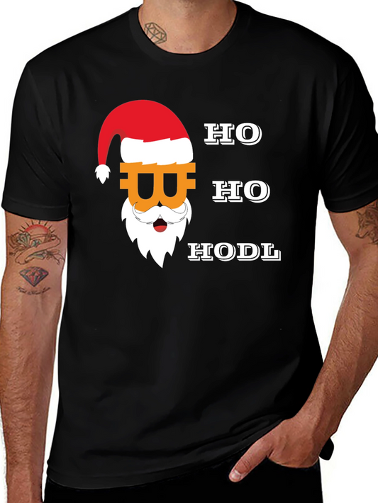 Bitcoin Santa Ho Ho HODL Black T-Shirt