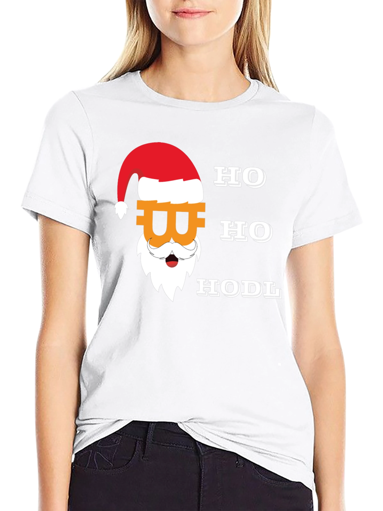 Bitcoin Santa Ho Ho HODL Black T-Shirt