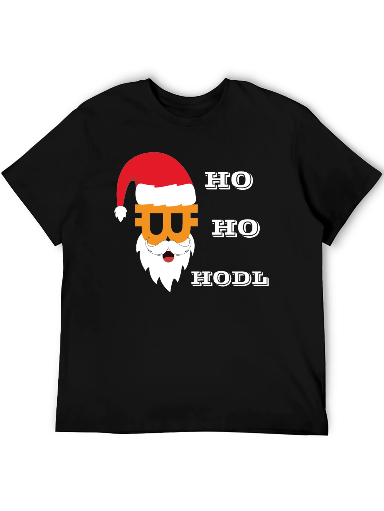 Bitcoin Santa Ho Ho HODL Black T-Shirt