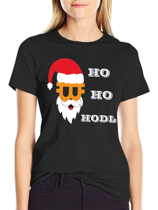 Bitcoin Santa Ho Ho HODL Black T-Shirt