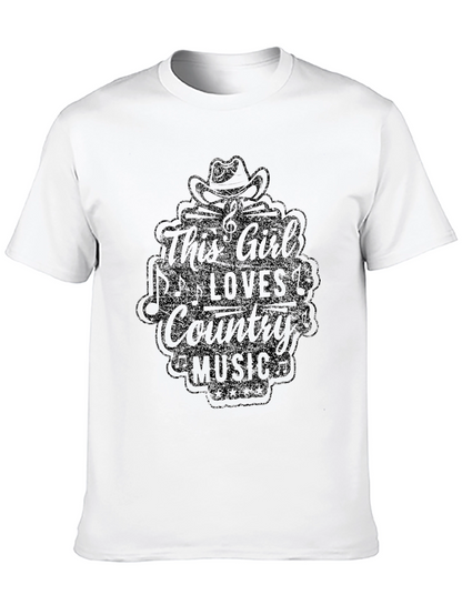 This Girl Loves Country Music Black T-Shirt