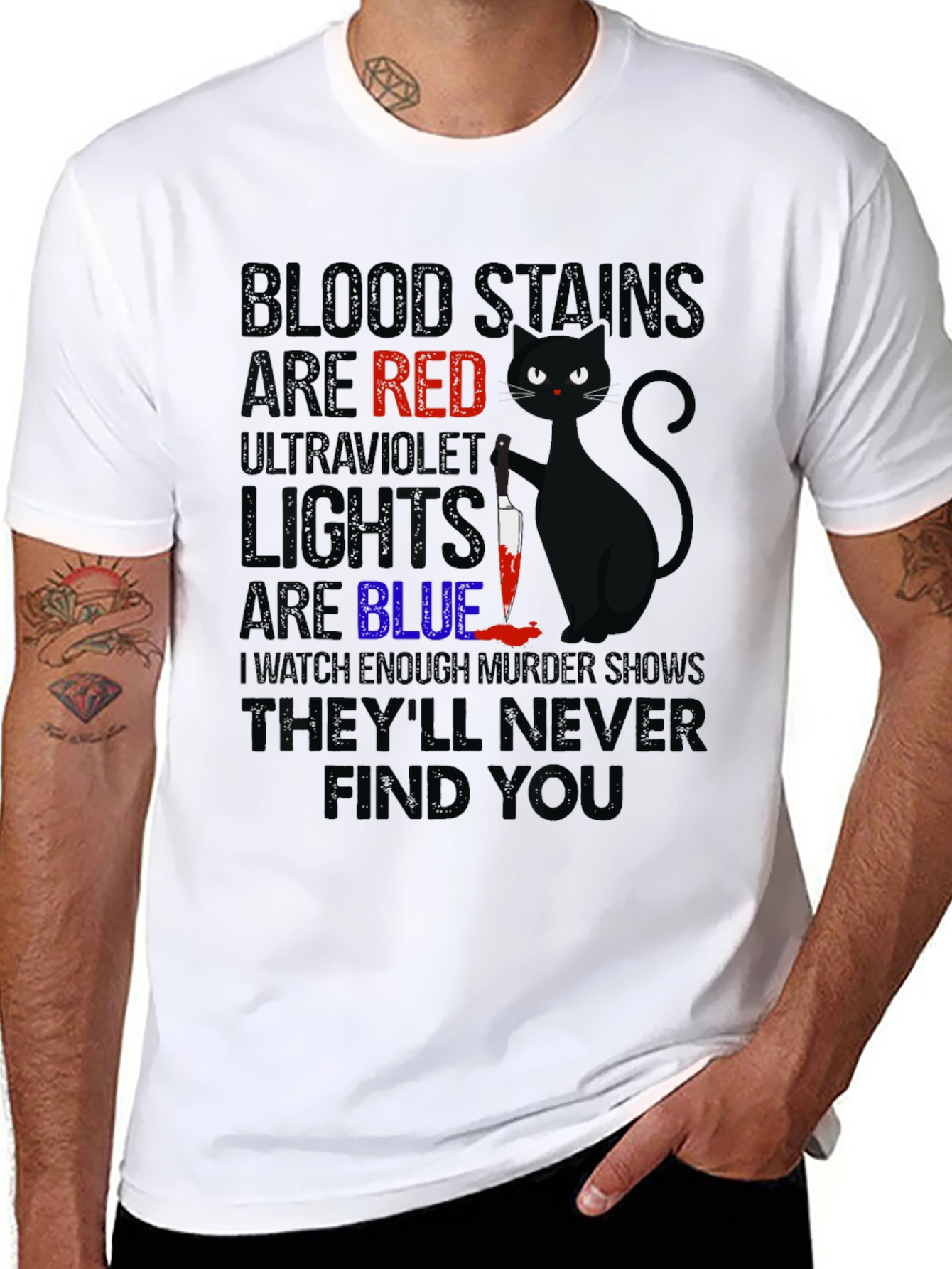 Blood Stains Are Red Black Cat T-Shirt