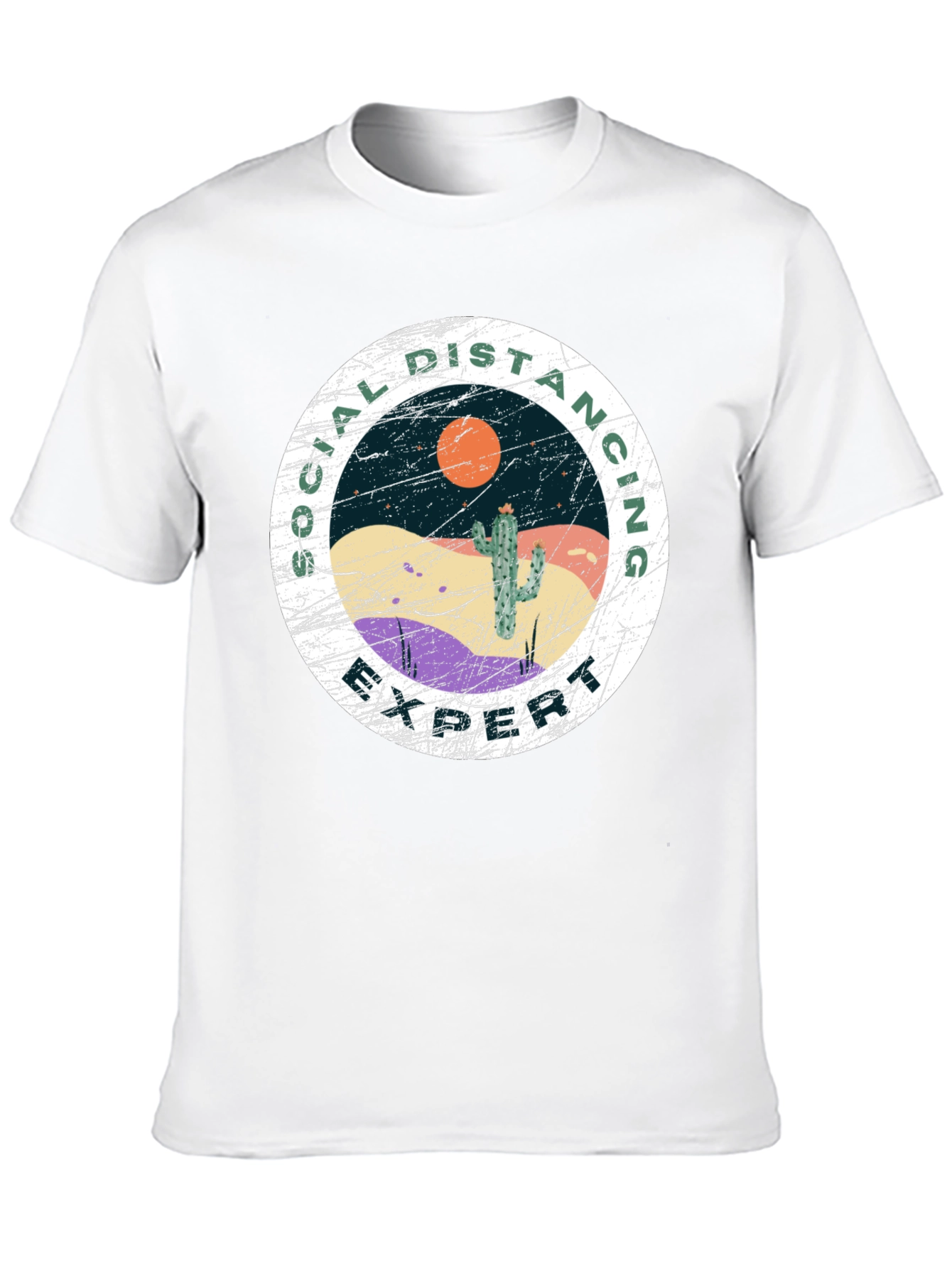 Social Distancing Expert T-Shirt - Desert Cactus Design