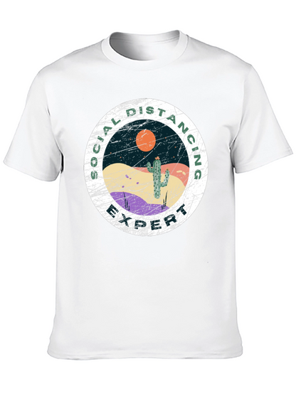 Social Distancing Expert T-Shirt - Desert Cactus Design