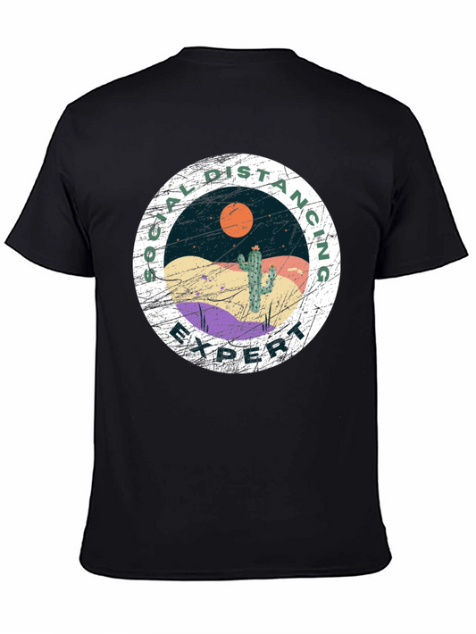 Social Distancing Expert T-Shirt - Desert Cactus Design