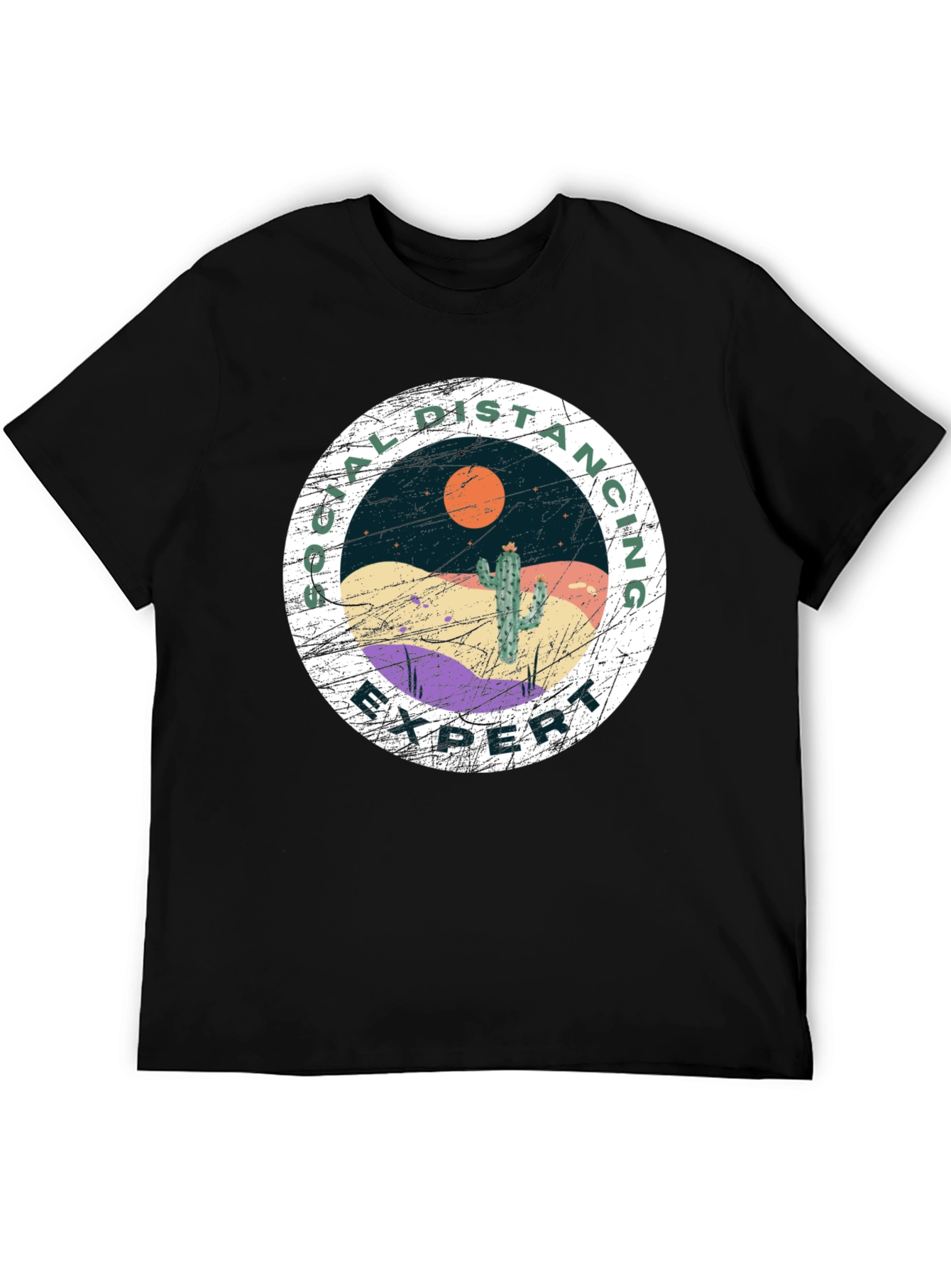 Social Distancing Expert T-Shirt - Desert Cactus Design