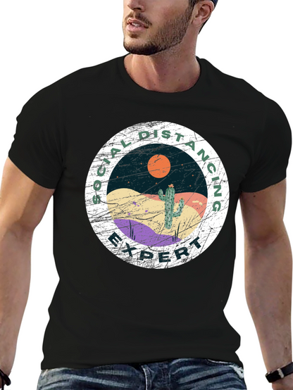 Social Distancing Expert T-Shirt - Desert Cactus Design
