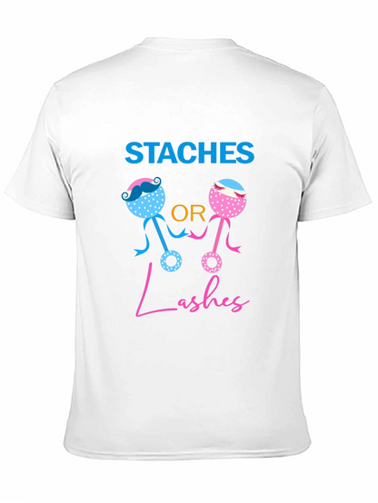 Staches or Lashes Gender Reveal T-Shirt