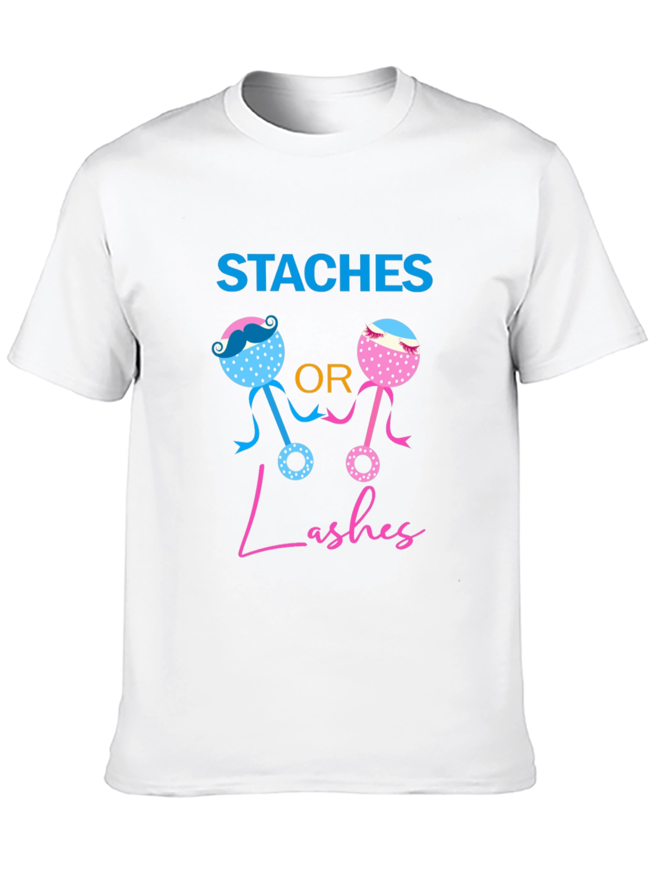 Staches or Lashes Gender Reveal T-Shirt
