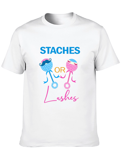 Staches or Lashes Gender Reveal T-Shirt