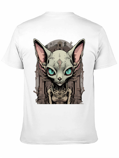 Sphynx Cat Skeleton Graphic Tee - Unique Design