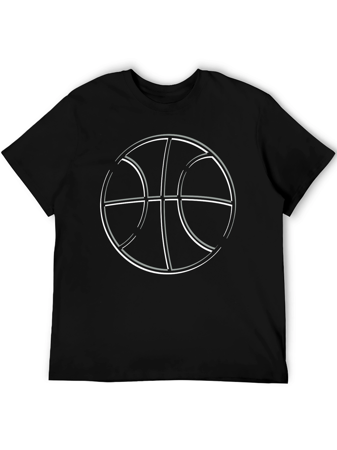 Basketball Graphic Tee - Black Cotton T-Shirt
