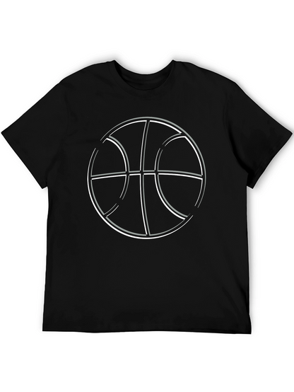 Basketball Graphic Tee - Black Cotton T-Shirt