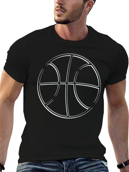 Basketball Graphic Tee - Black Cotton T-Shirt