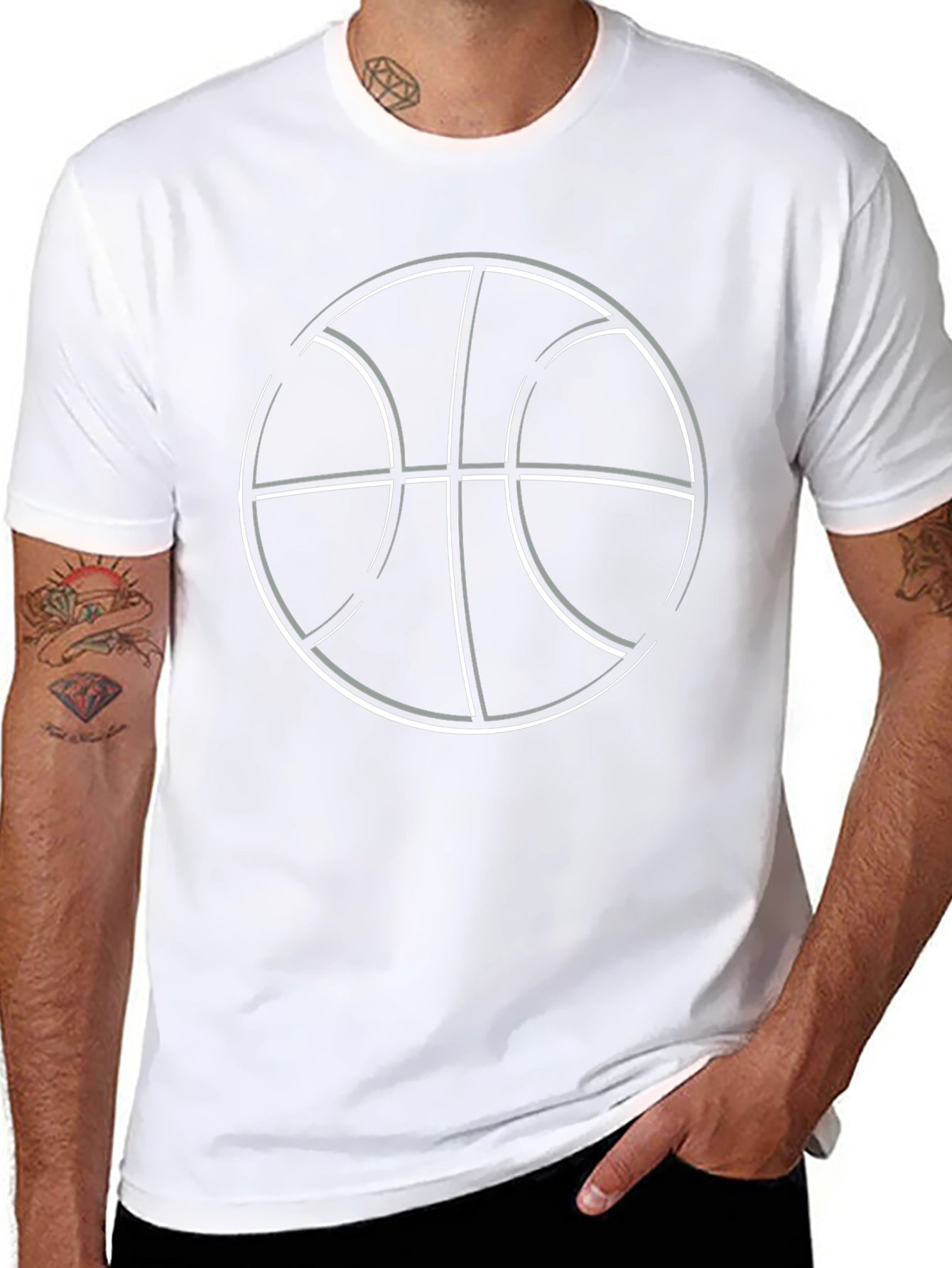 Basketball Graphic Tee - Black Cotton T-Shirt