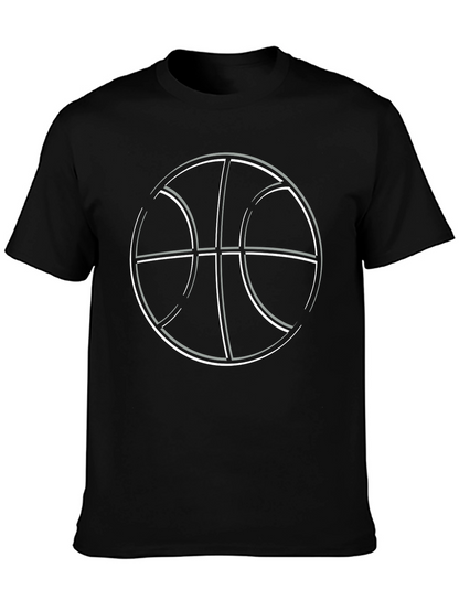 Basketball Graphic Tee - Black Cotton T-Shirt