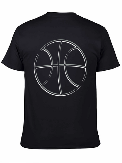 Basketball Graphic Tee - Black Cotton T-Shirt