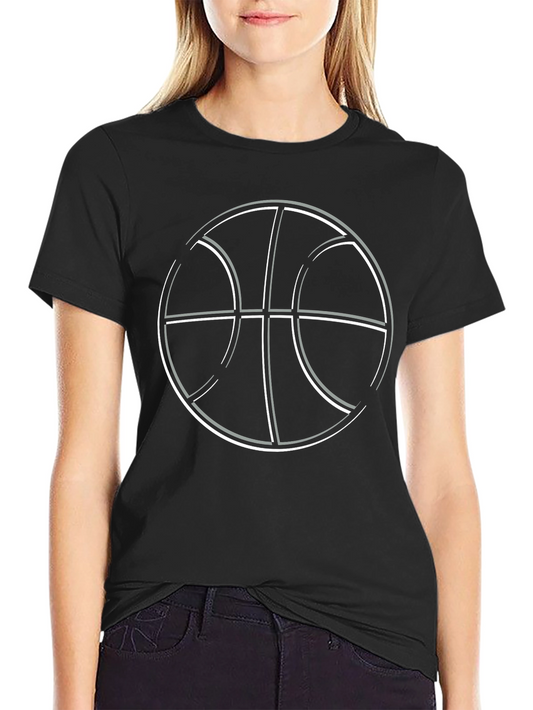 Basketball Graphic Tee - Black Cotton T-Shirt