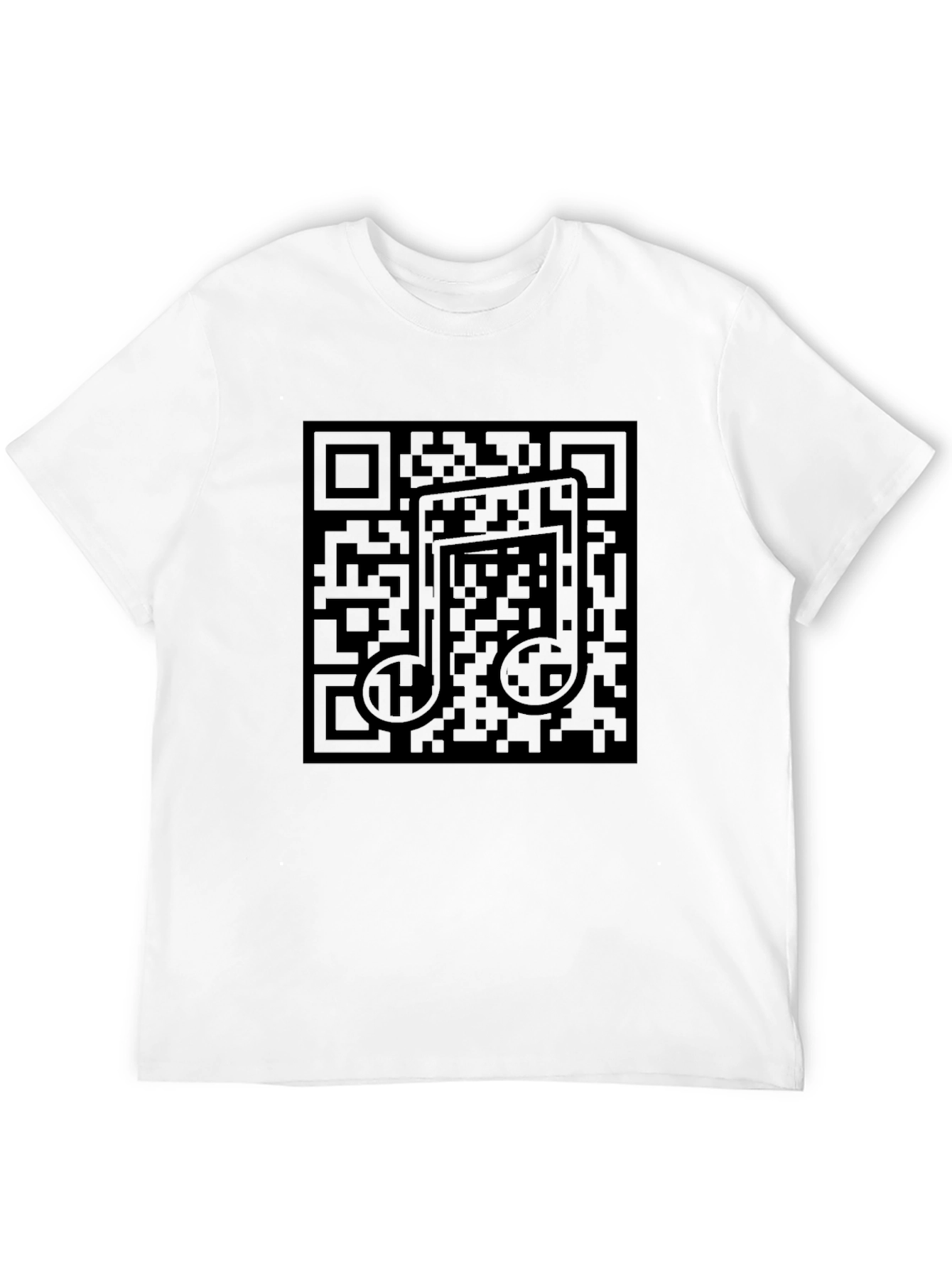 Black QR Code Music Note T-Shirt