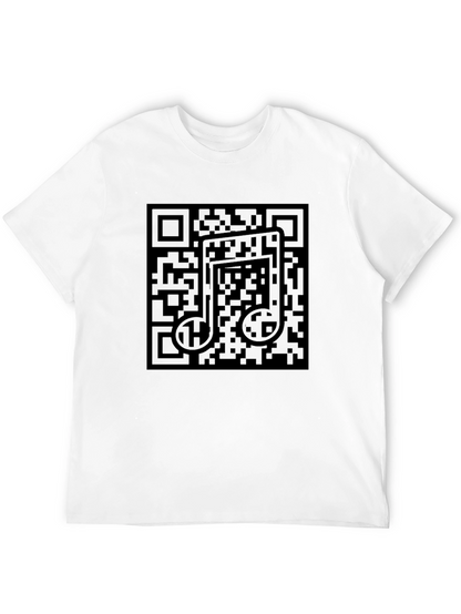 Black QR Code Music Note T-Shirt