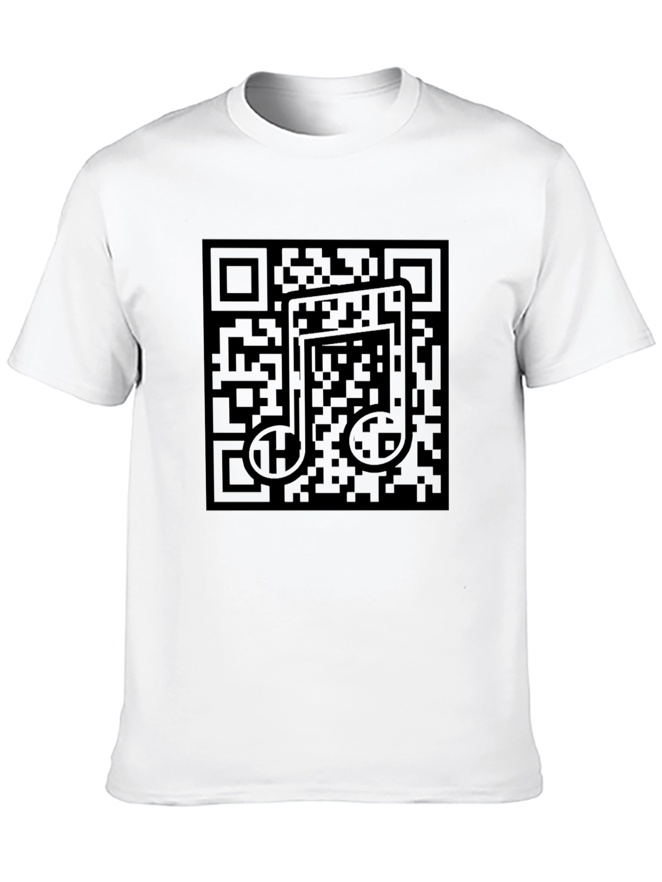 Black QR Code Music Note T-Shirt