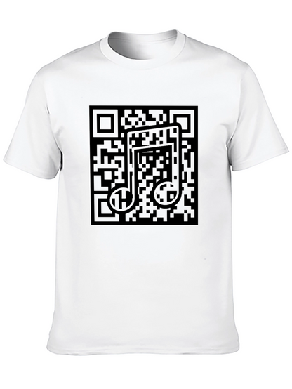 Black QR Code Music Note T-Shirt