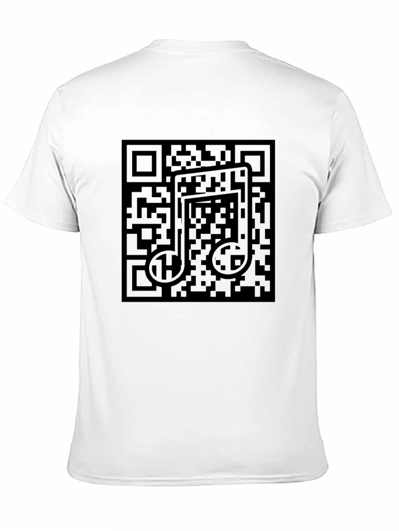 Black QR Code Music Note T-Shirt
