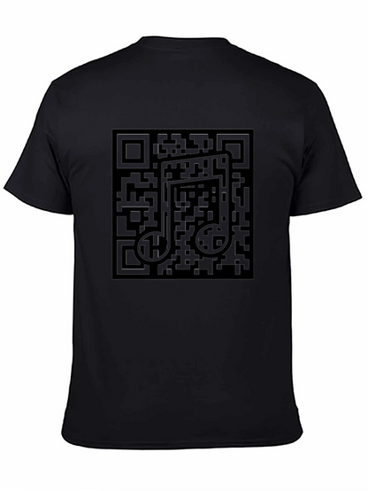 Black QR Code Music Note T-Shirt