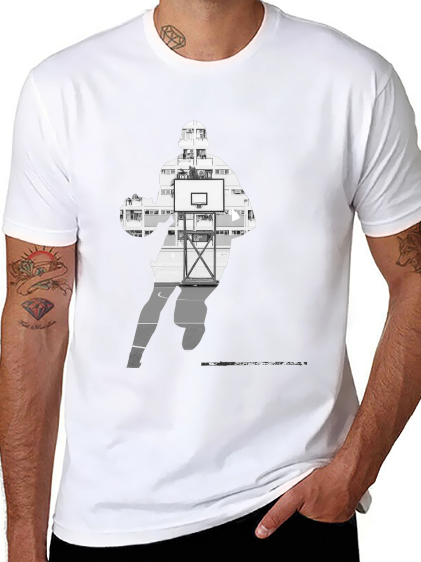 Basketball Player Silhouette Graphic Tee