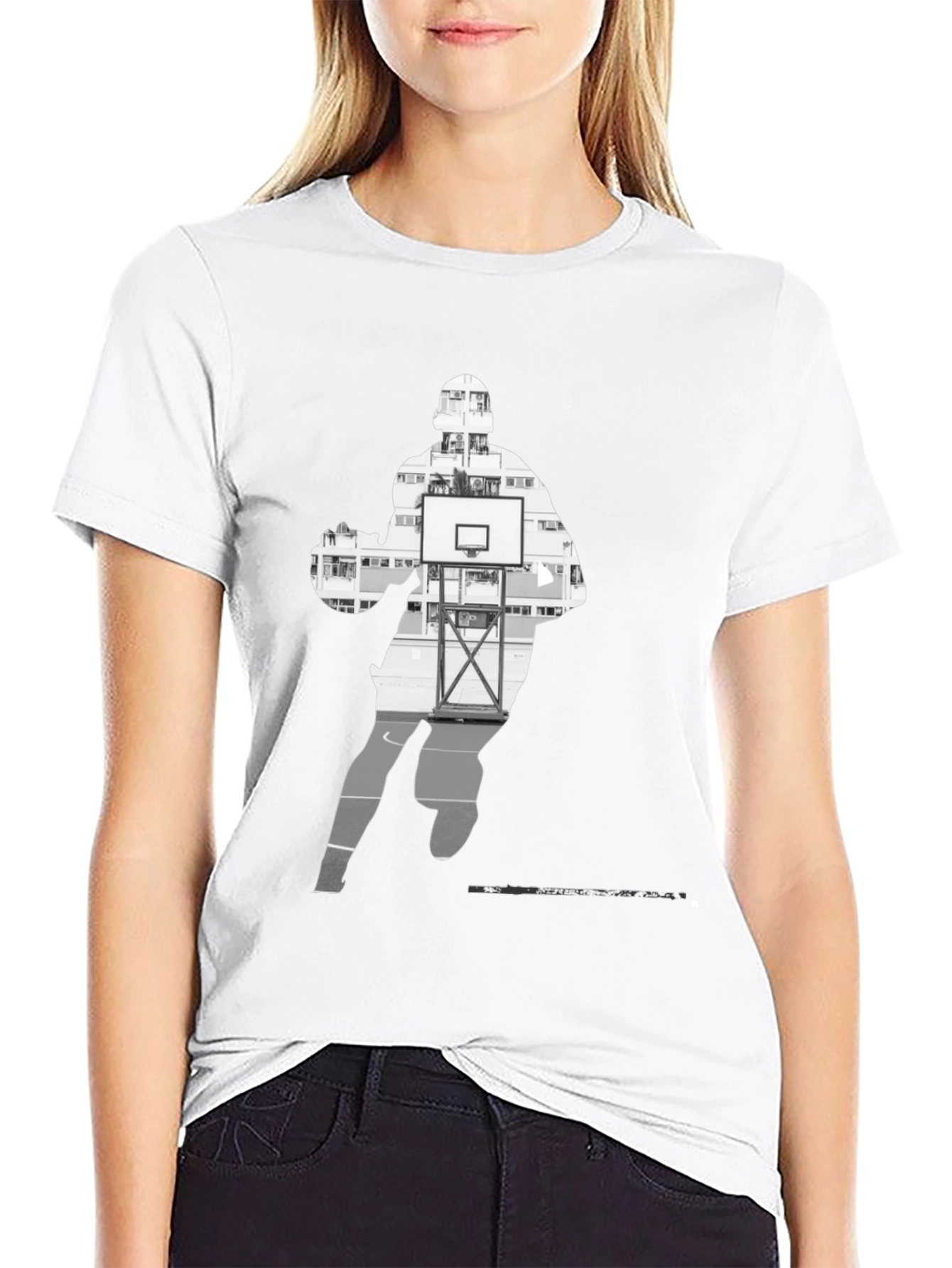 Basketball Player Silhouette Graphic Tee