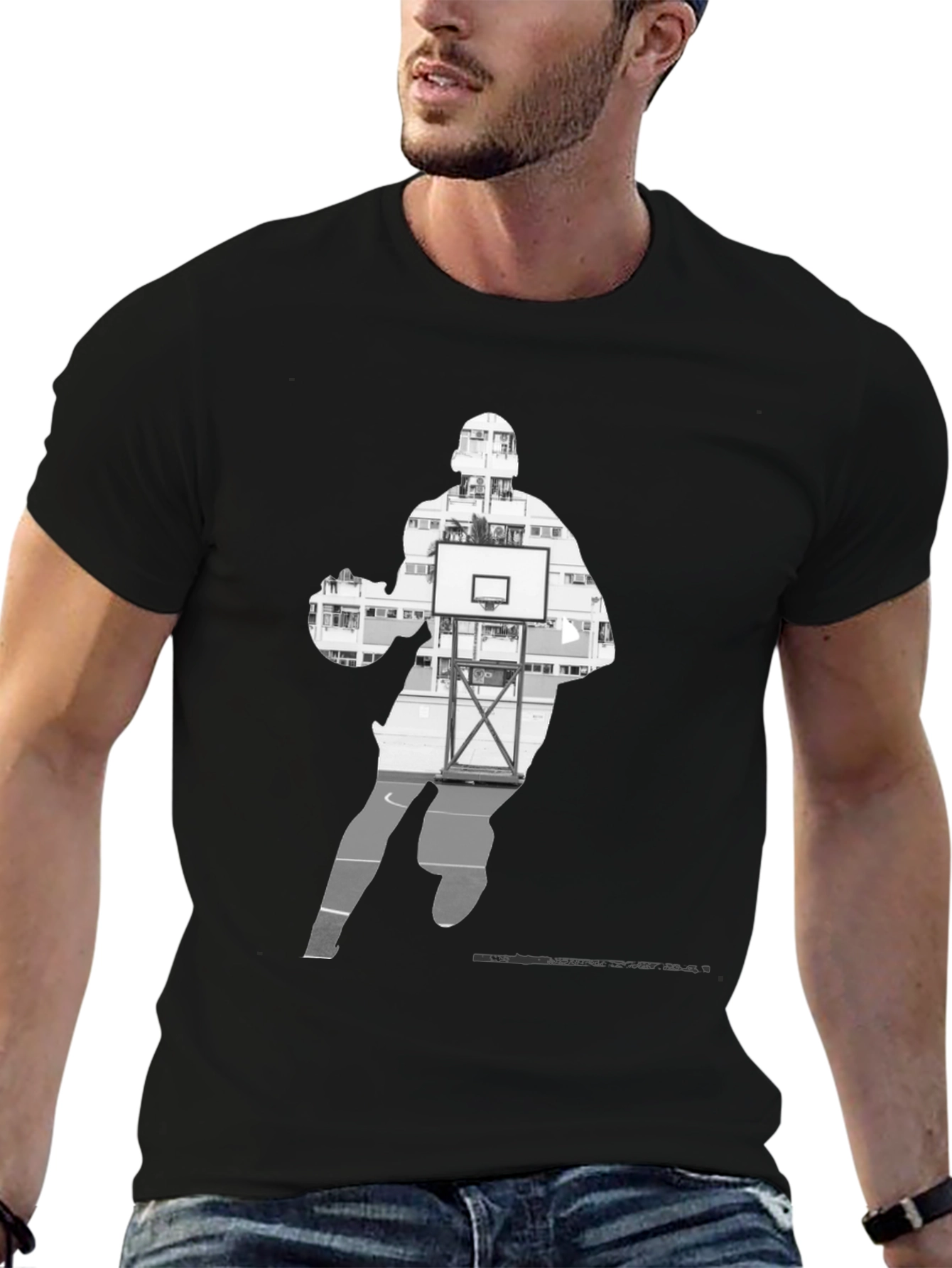 Basketball Player Silhouette Graphic Tee