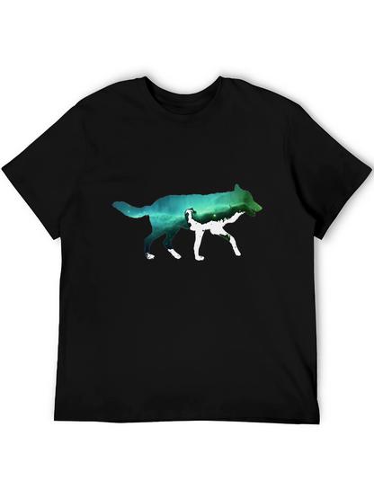 Wolf Galaxy Graphic T-Shirt - Black